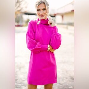 Shop the mint Wherever You Go Pink Turtleneck Sweater Dress